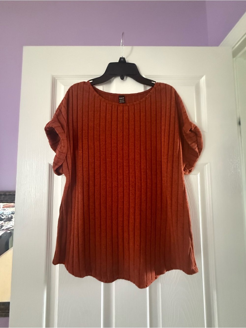 SHEIN Women's Ribbed Knit Sweater - Rust & burnt orange 2 pack!